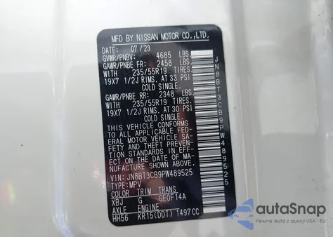 2023 Nissan Rogue Sl Intelligent Awd from USA, damaged, VIN JN8BT3CB9PW489525